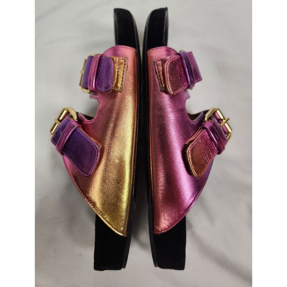 Isabel Marant Women's Sz. 36 LENNYO BUCKLE SANDALS In Metallic PInk - Picture 5 of 8